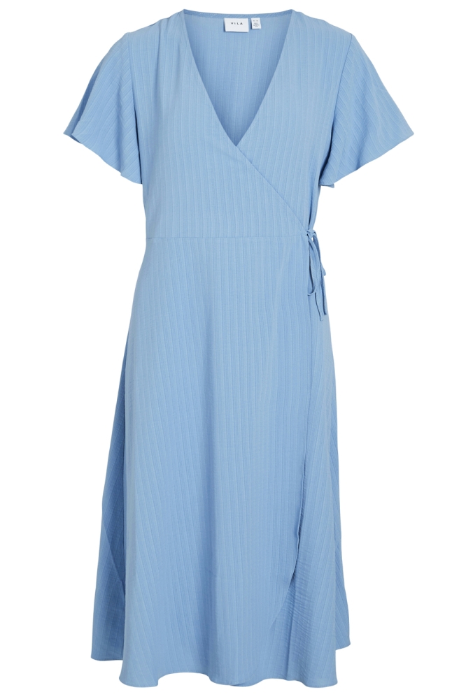 VILOVIE S/S WRAP MIDI DRESS - NOOS 14059666 BLISSFUL BLUE